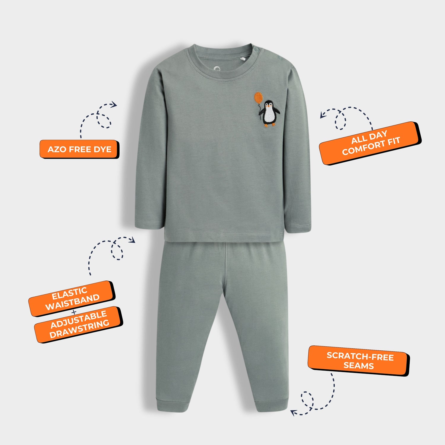 Full Sleeves Unisex Co-ord Set | Penguin Float