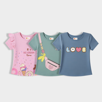 3 Pack Girls Top | Sprinkle Party, Girls Club, Love