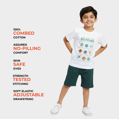 3 Pack T-Shirt & Shorts Unisex Co-ord Set | Little Planet, Sporty Giraffe, Fearless Lion