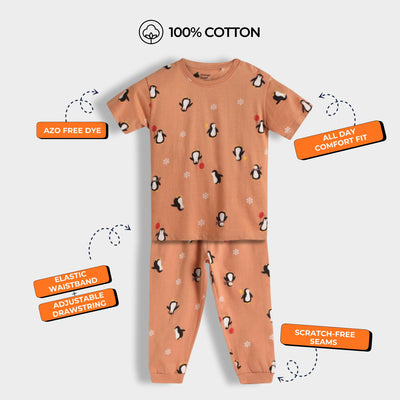 Half Sleeves Unisex Co-ord Set | Penguin Chill
