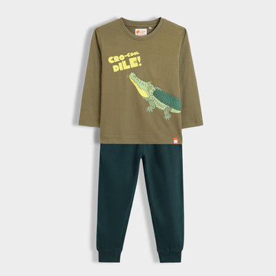 Full Sleeves Unisex T-Shirt & Joggers Set | Crocooldile