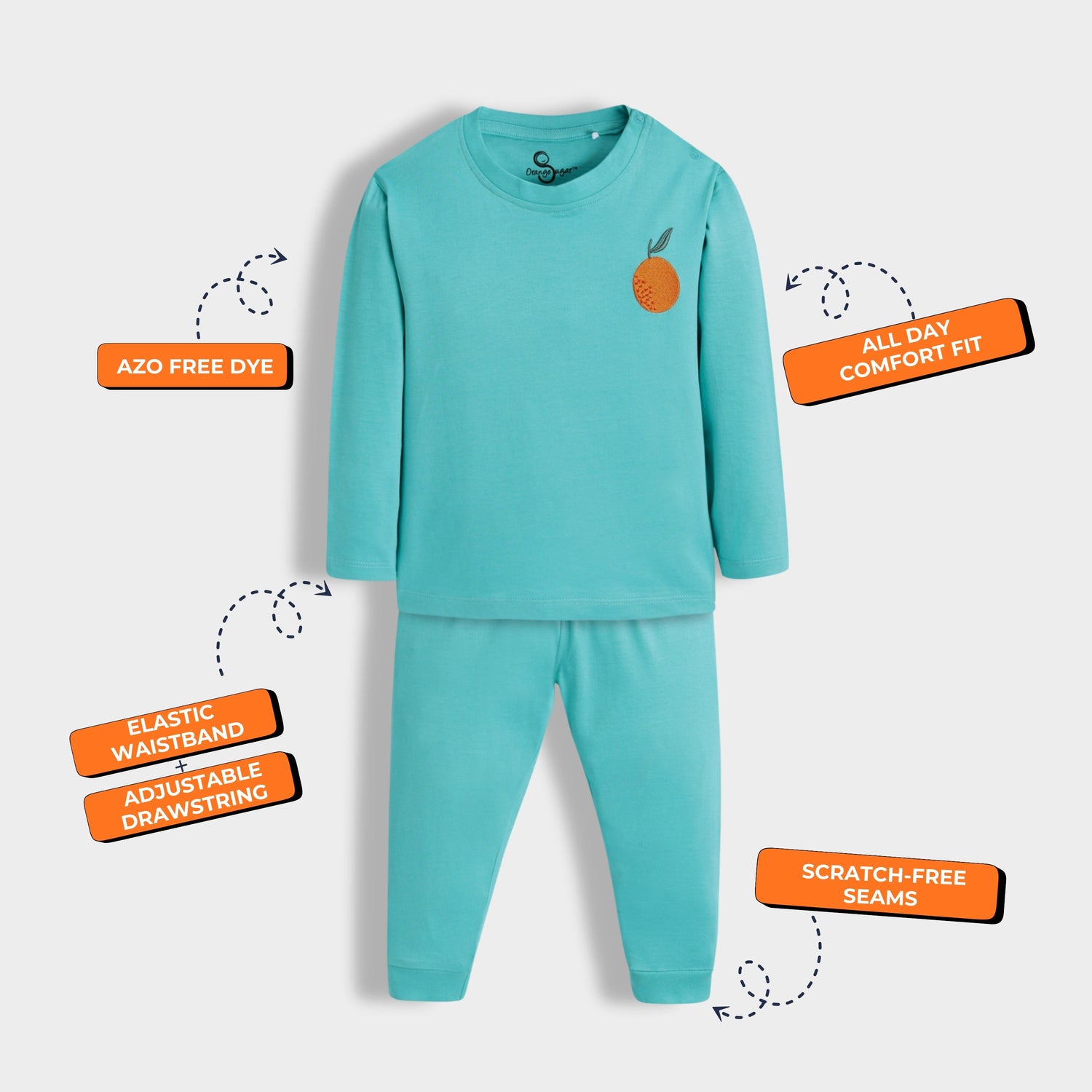 Full Sleeves Unisex Co-ord Set | Aqua Orange