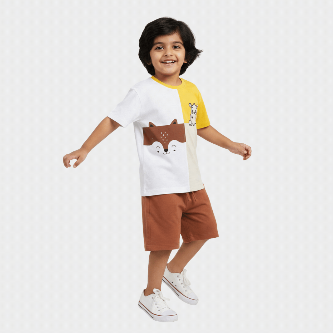 T-Shirt & Shorts Unisex Co-ord Set | Half And Half