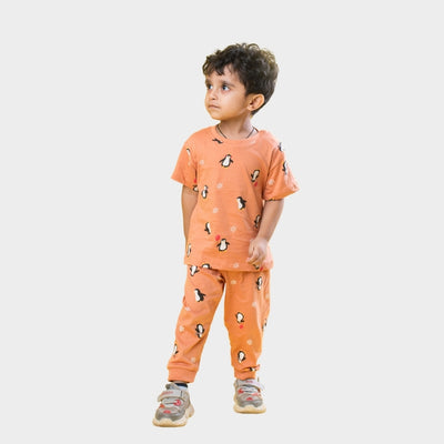 Half Sleeves Unisex Co-ord Set | Penguin Chill