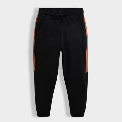 Cotton Joggers | Colour Block Black
