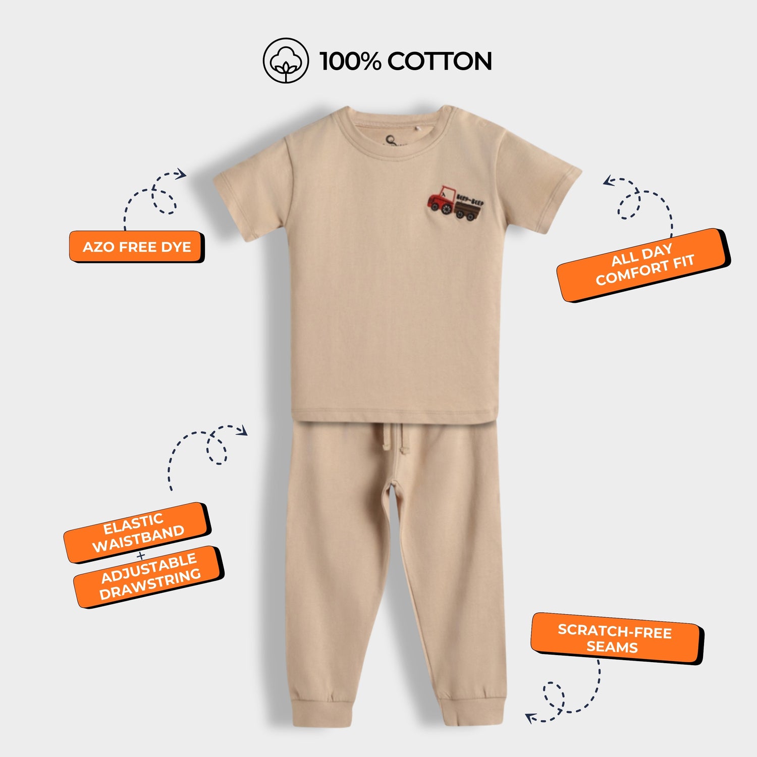 Half Sleeves Unisex Co-ord Set | Beep Truck