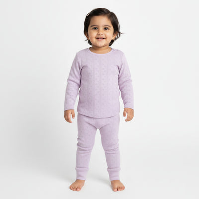 Full Sleeves Unisex Co-ord Set | Pointelle Lavender