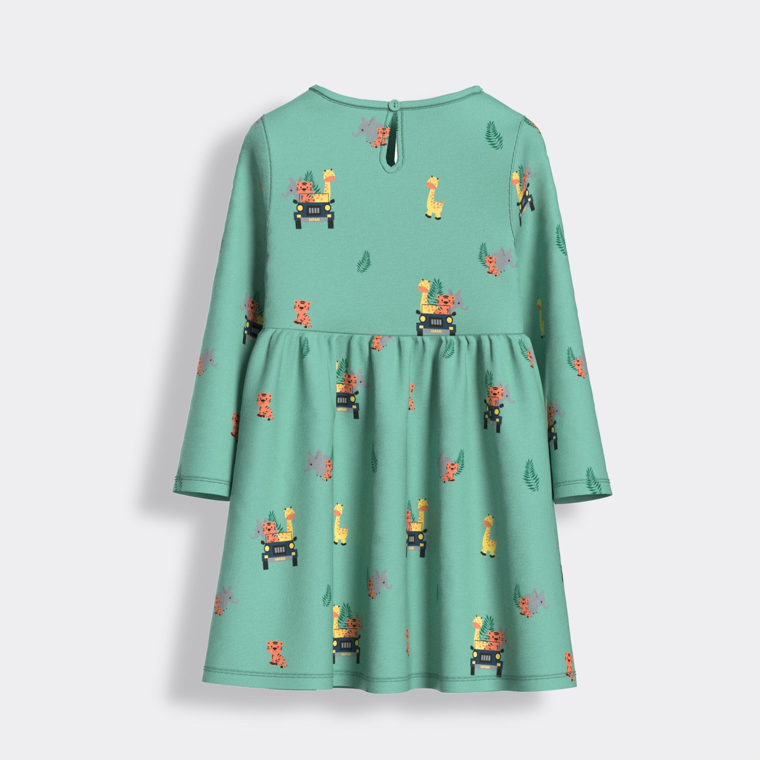 Long Sleeves Printed Dress | Jungle Safari