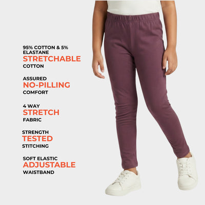 5 Pcs Leggings | Dusty Pink, Green, Air Force Blue, Lavender, Rose Pink