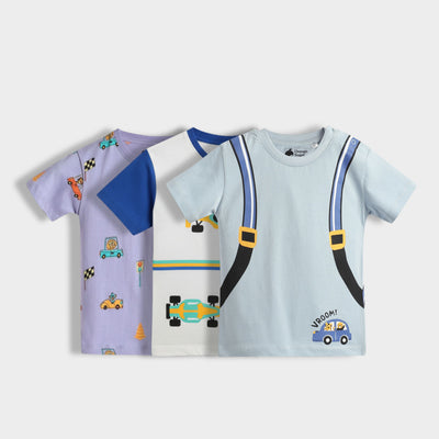3 Pack Half Sleeves Unisex T-Shirts | Racing Cars, Formula Racing, Back Pack