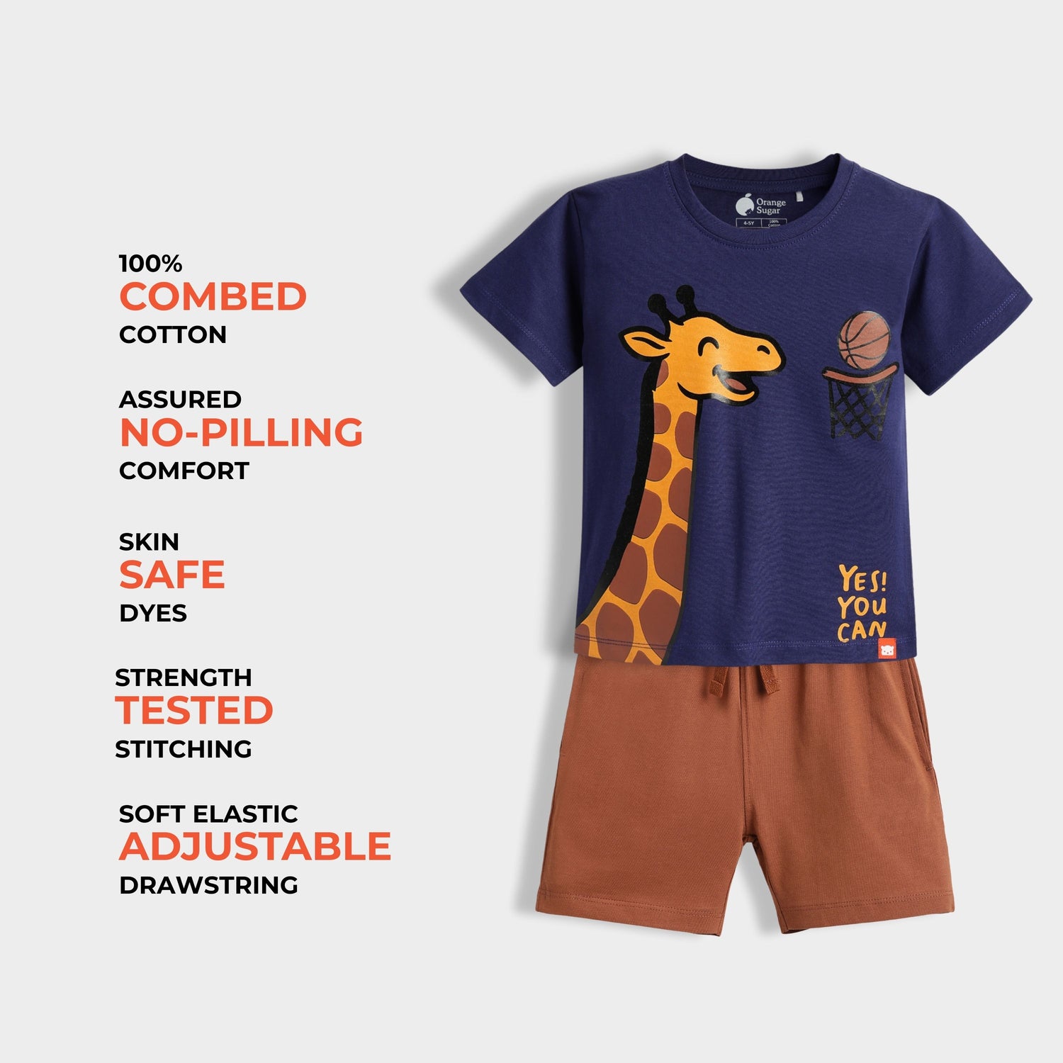 T-Shirt & Shorts Unisex Co-ord Set | Sporty Giraffe