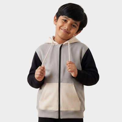 Winter Unisex Hoodies | Colour Block Grey