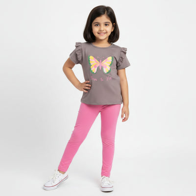 Girls Top & Leggings Set | Fairy Wings