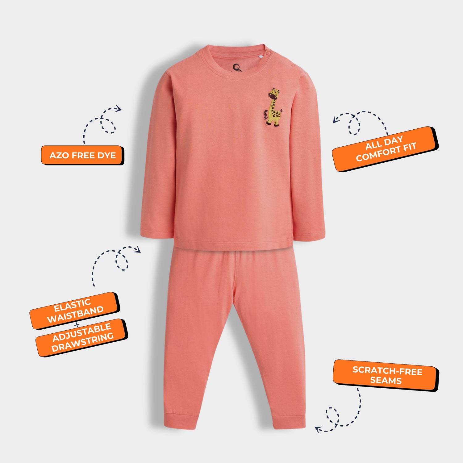 Full Sleeves Unisex Co-ord Set | Giraffe Joy