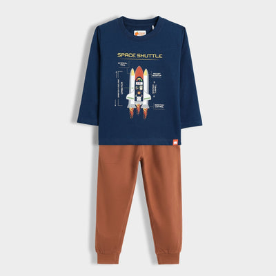 Full Sleeves Unisex T-Shirt & Joggers Set | Space Shuttle