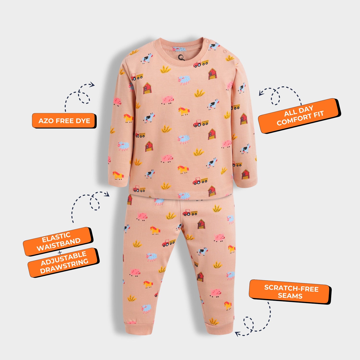 Full Sleeves Unisex Co-ord Set | Farm Animals