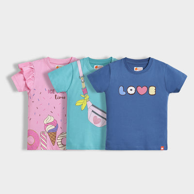 3 Pack Girls Top | Sprinkle Party, Girls Club, Love