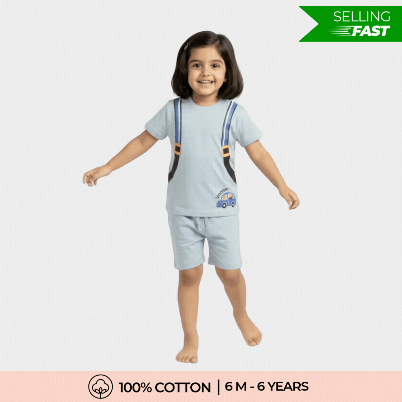 T-Shirt & Shorts Unisex Co-ord Set | Back Pack