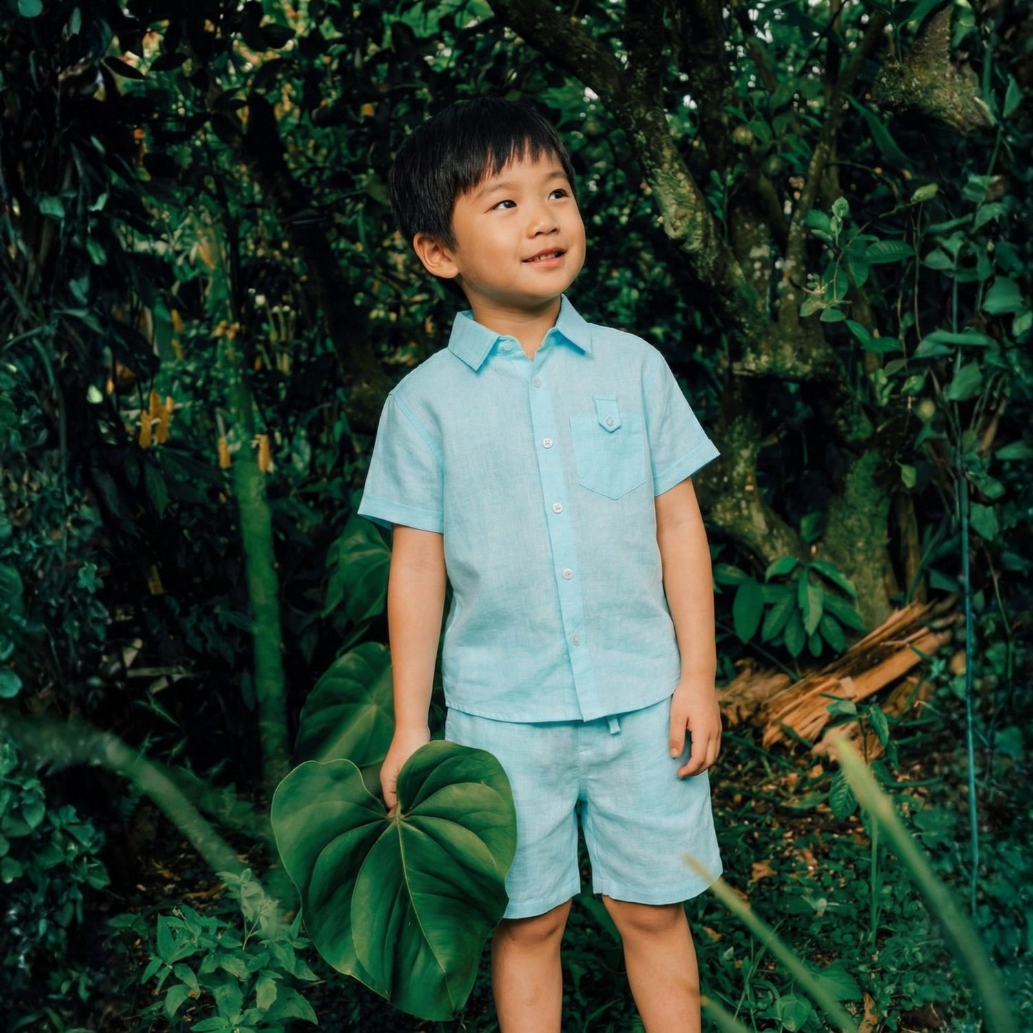 Half Sleeves Unisex Cotton Linen Shirt & Shorts Co-ord Set | Breeze weave