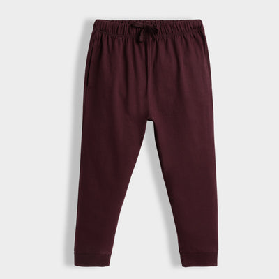 3 Pcs Cotton Joggers | Wine, Colour Block Biscuit, Melange Grey