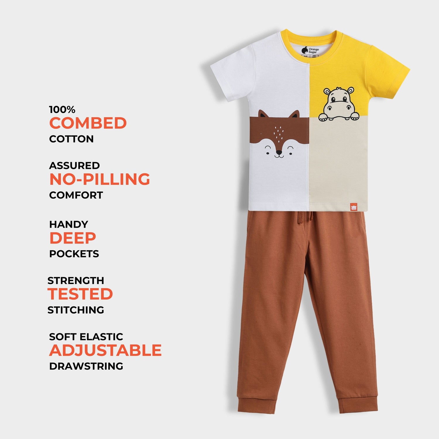 Half Sleeves Unisex T-Shirt & Joggers Set | Half And Half