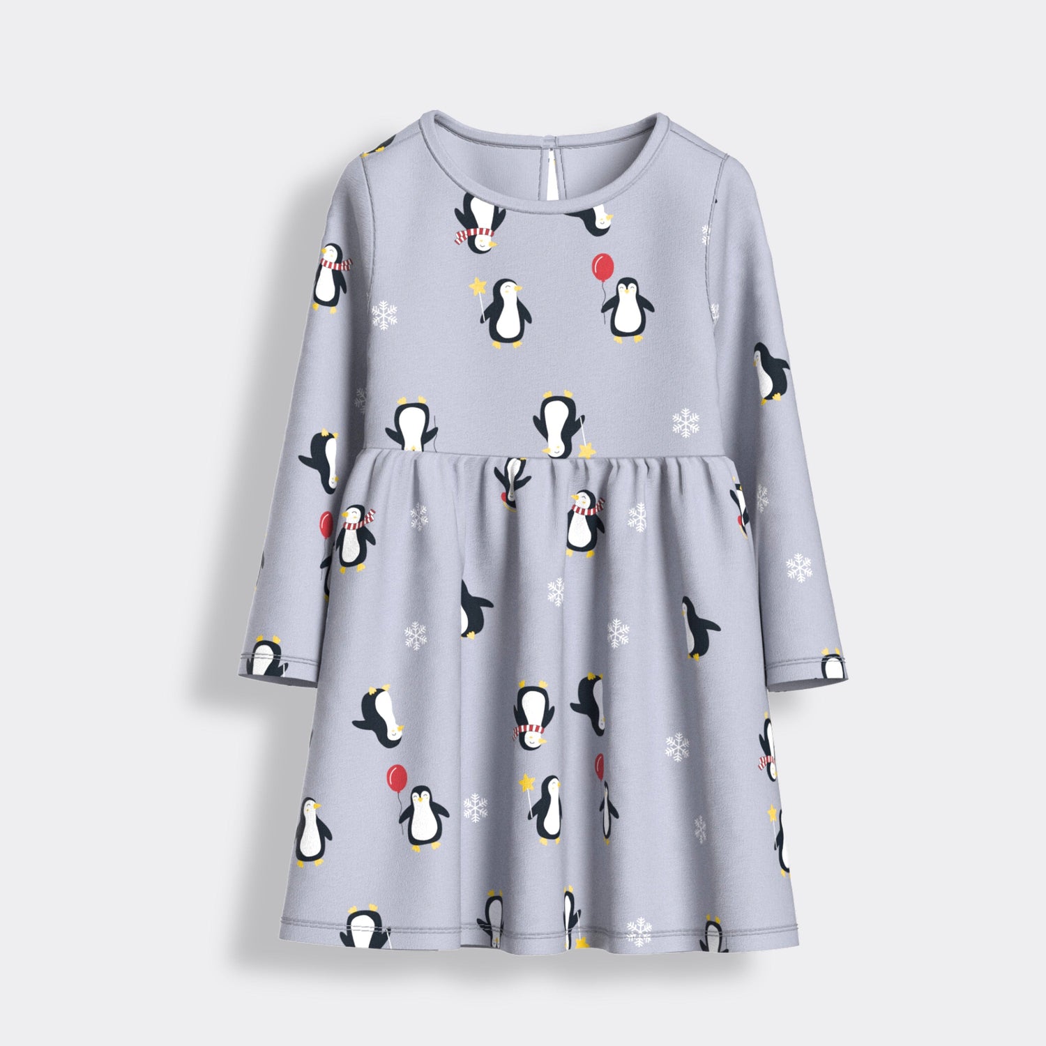 Long Sleeves Printed Dress | Party Penguin