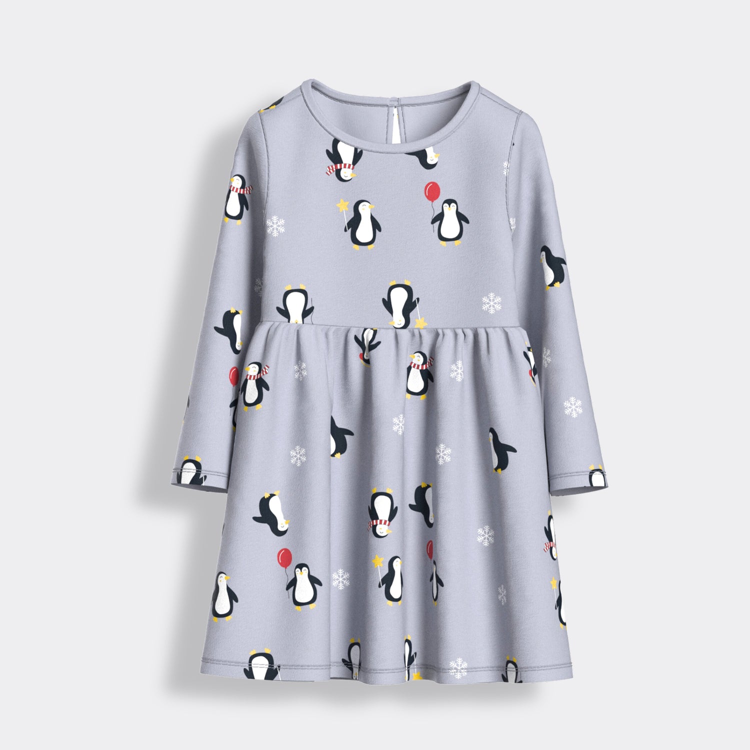 Long Sleeves Printed Dress | Party Penguin