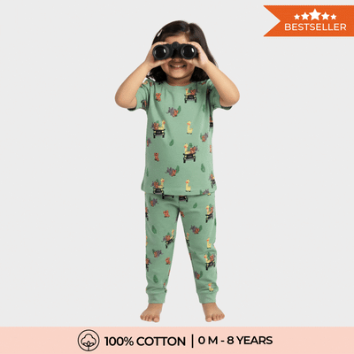 Half Sleeves Unisex Co-ord Set | Jungle Safari