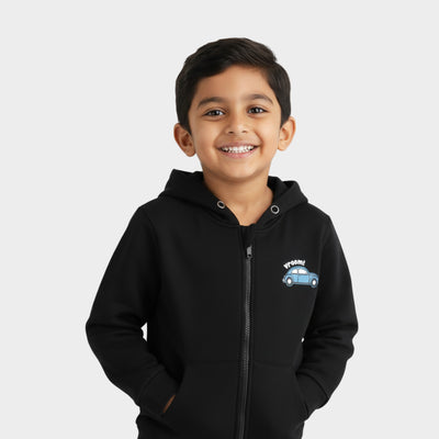 2 Pack Winter Hoodies | Little Cars, Color Block Green