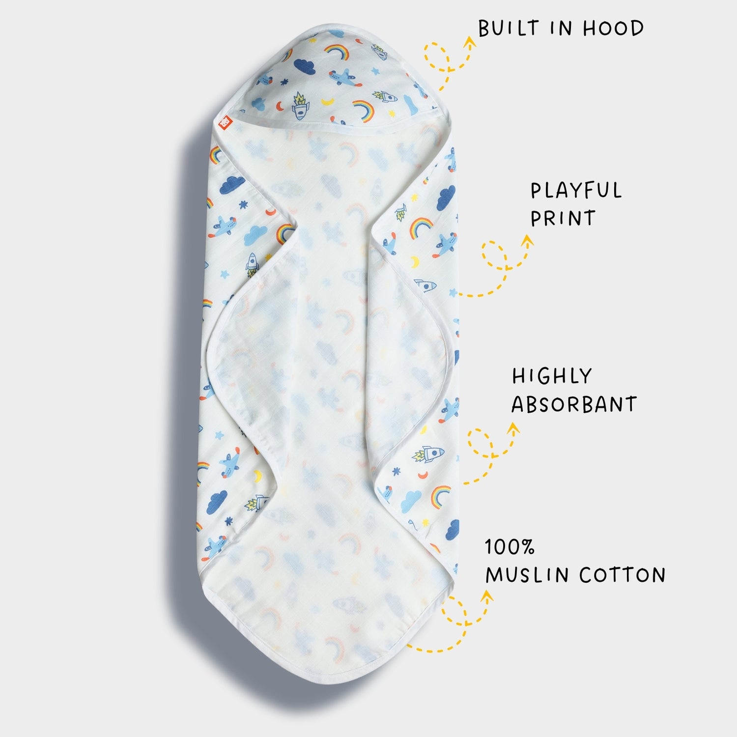 2 Pack Muslin Hooded Towel | Starry, Breakfast
