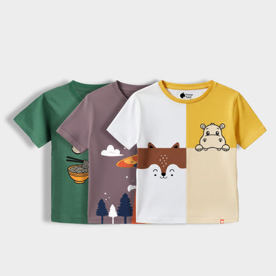 3 Pack Half Sleeves Unisex T-Shirts | Korea, UFO, Half And Half