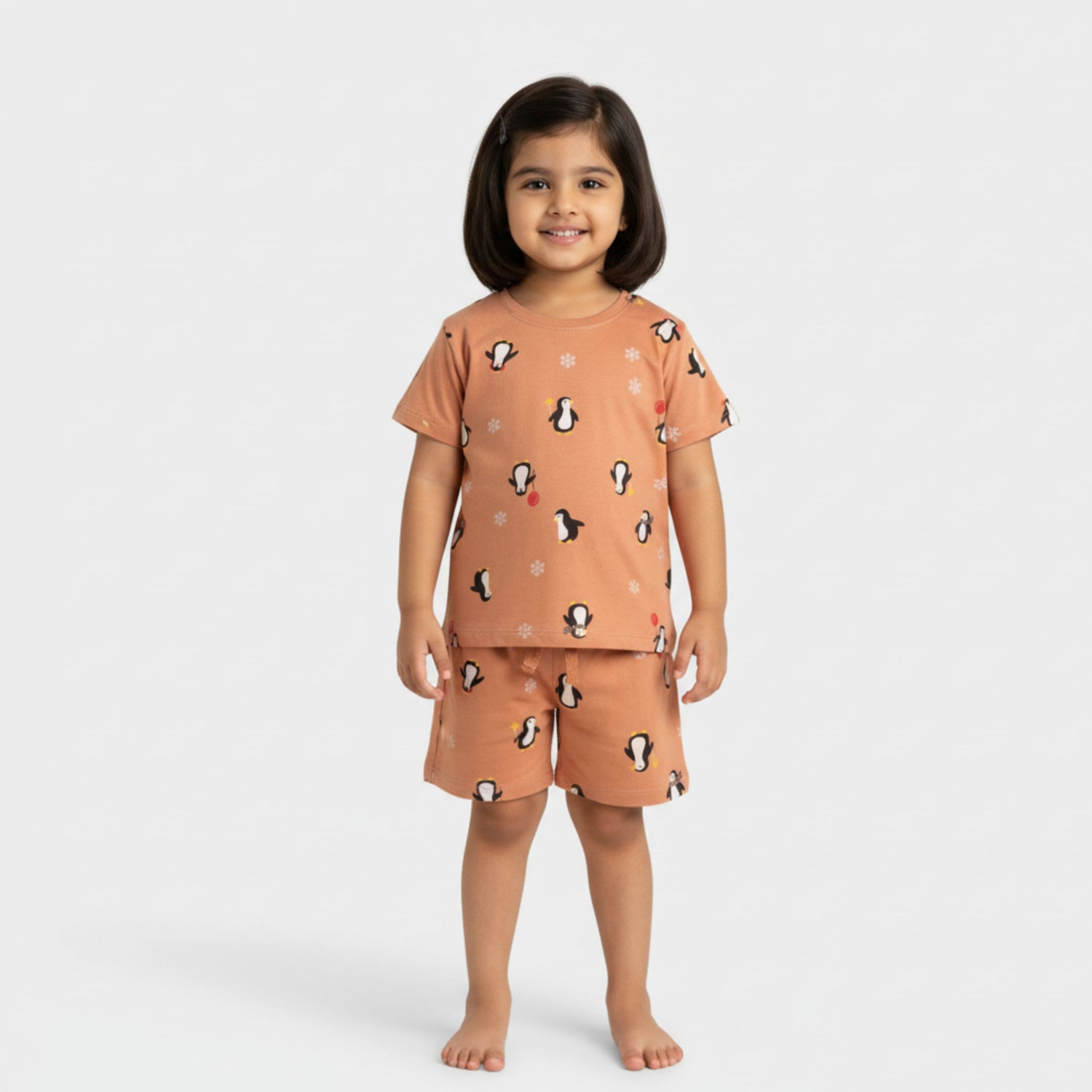 T-Shirt & Shorts Unisex Co-ord Set | Penguin Chill