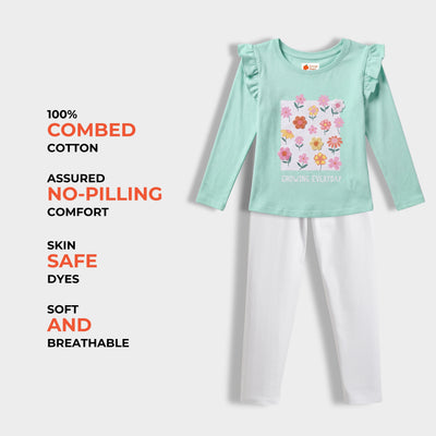 Full Sleeves Girls Top & Leggings Set | Growing Everyday