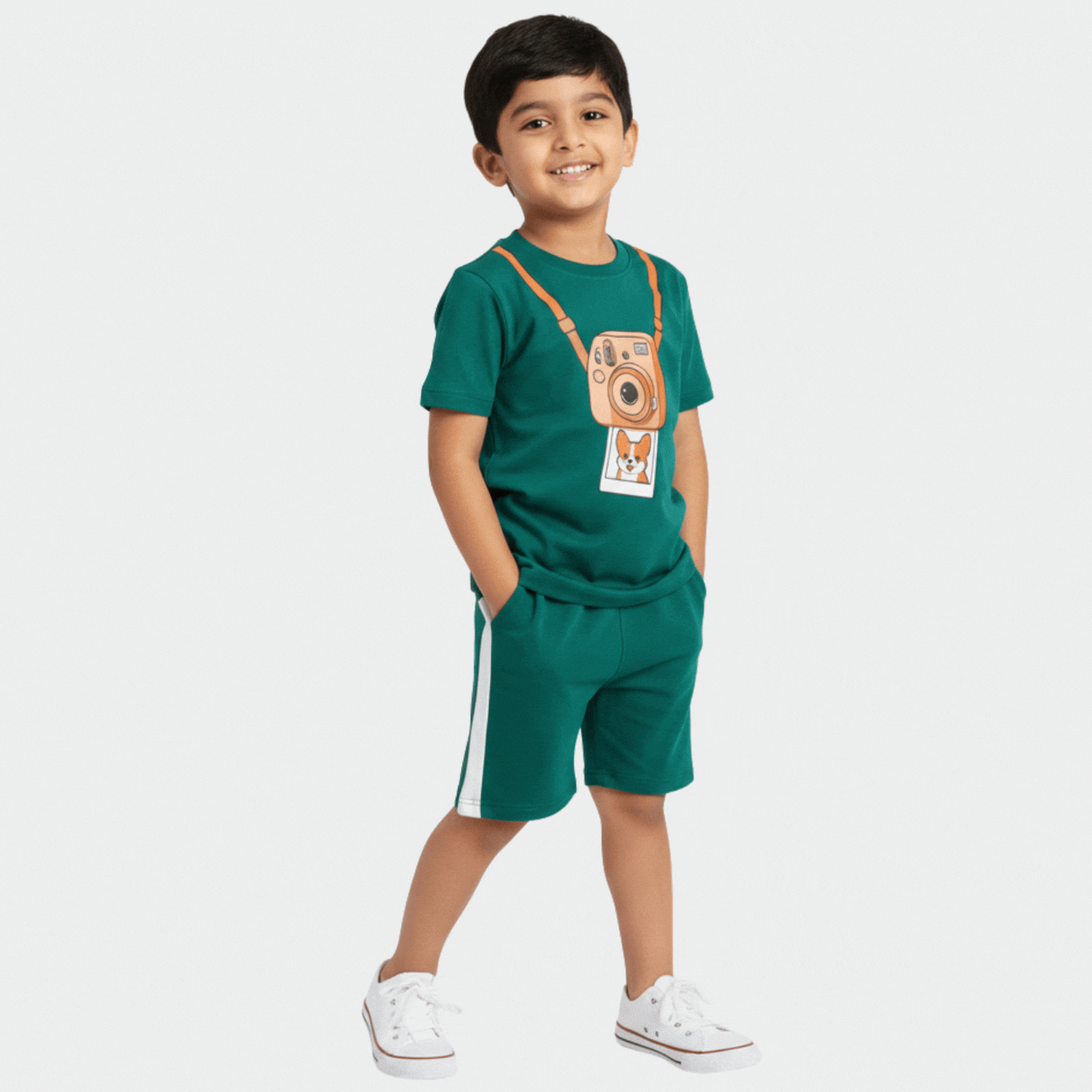 T-Shirt & Shorts Unisex Co-ord Set | Mini Camera