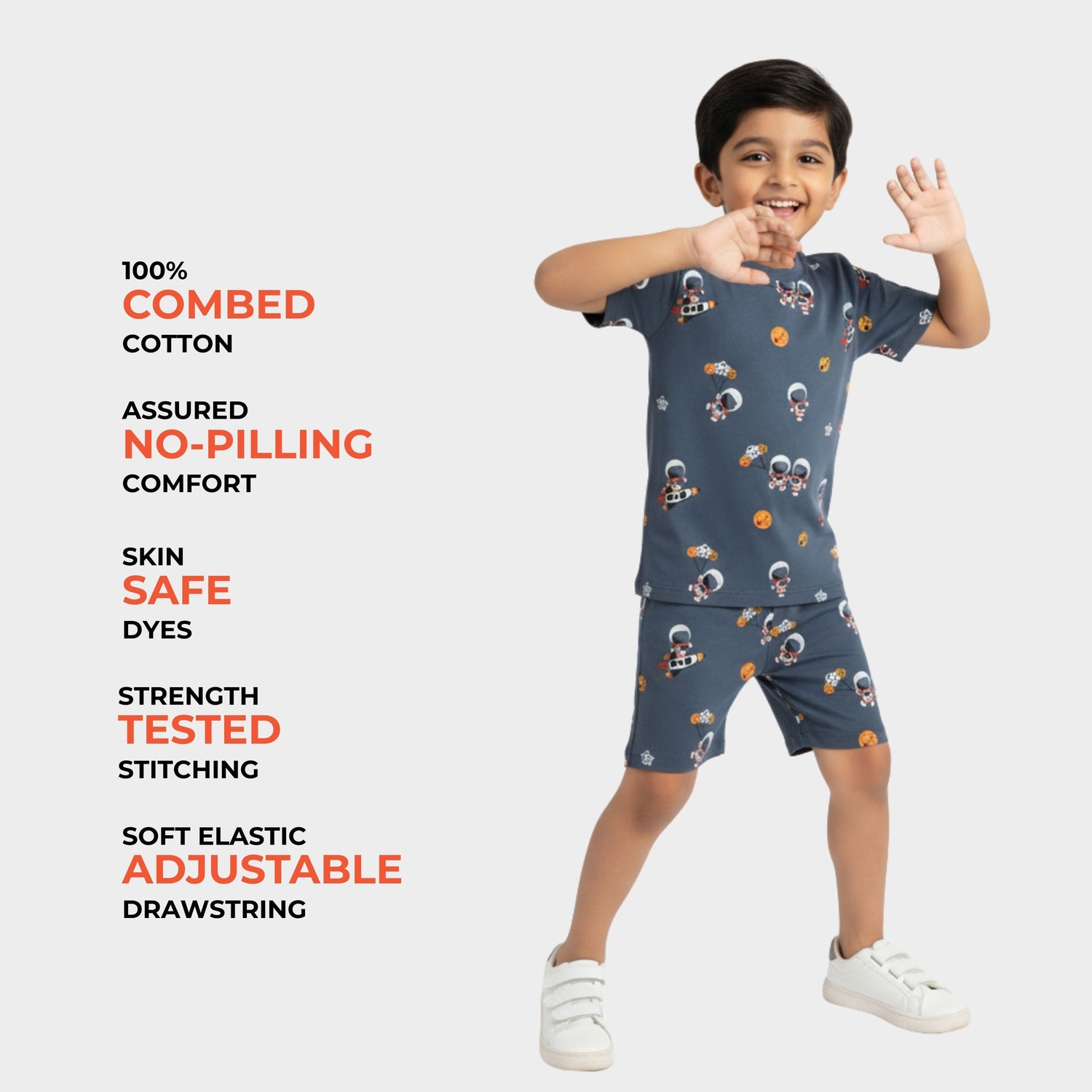 4 Pack T-Shirt & Shorts Unisex Co-ord Set | Space, Jungle, Cars, Back Pack