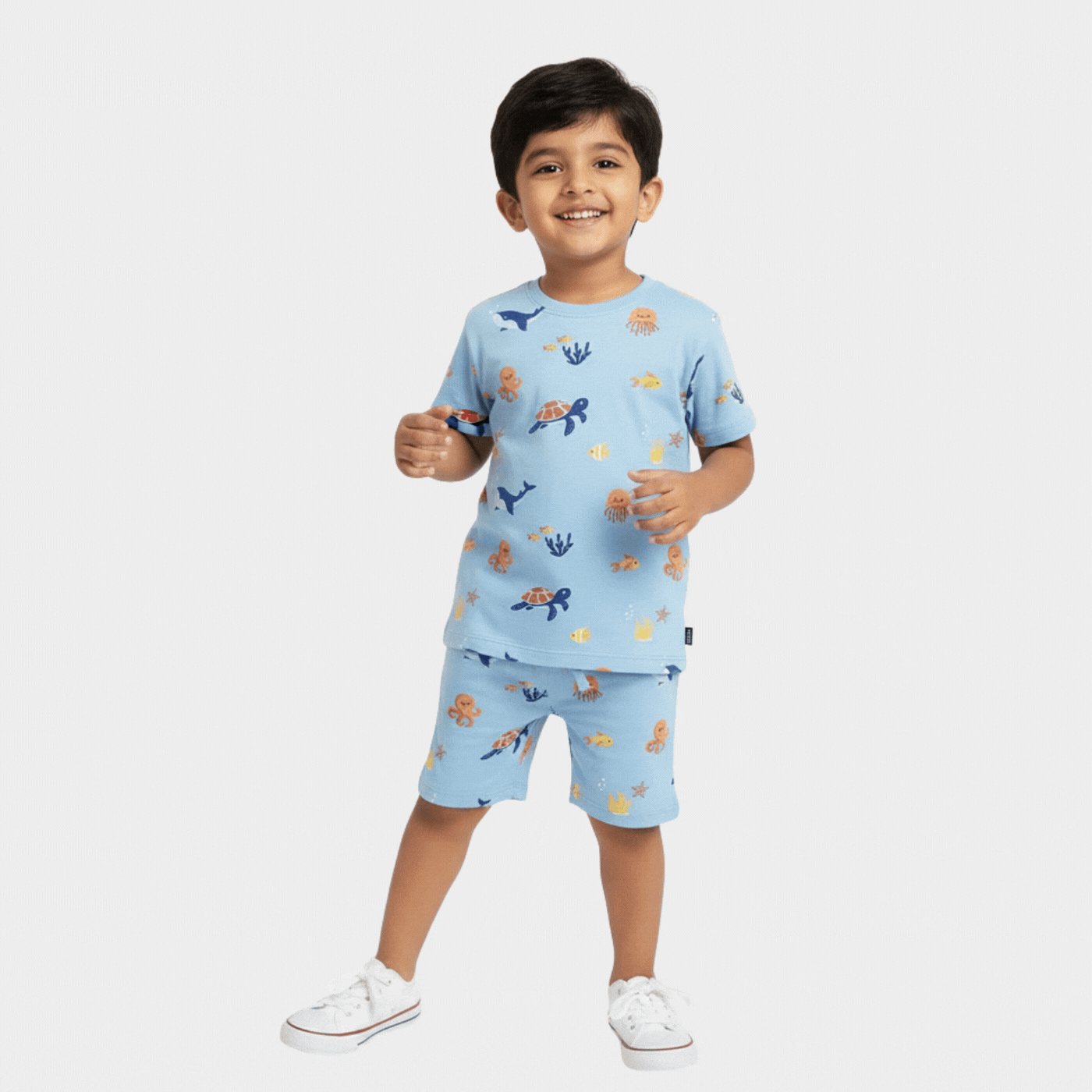 T-Shirt & Shorts Unisex Co-ord Set | Aqua World