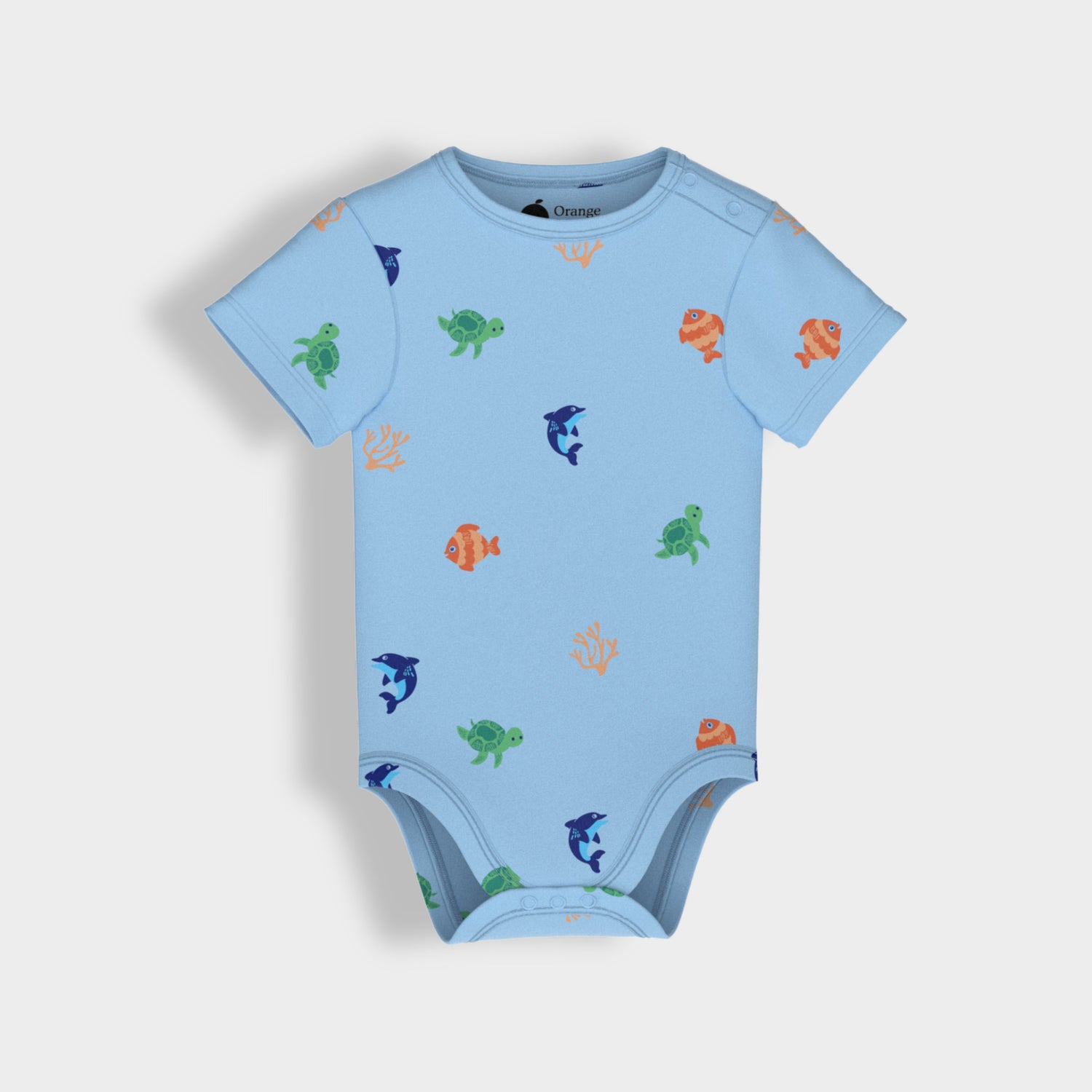 2 Pcs Half Sleeves Bodysuit | Underwater, Light Green