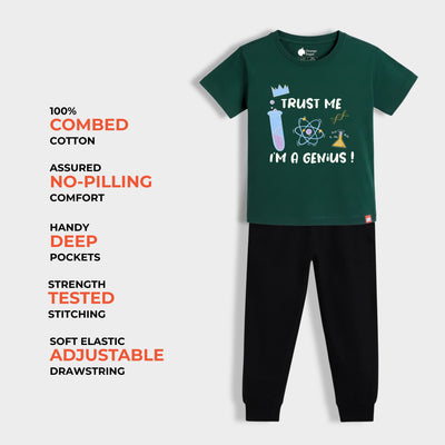 Half Sleeves Unisex T-Shirt & Joggers Set | I Am Genius