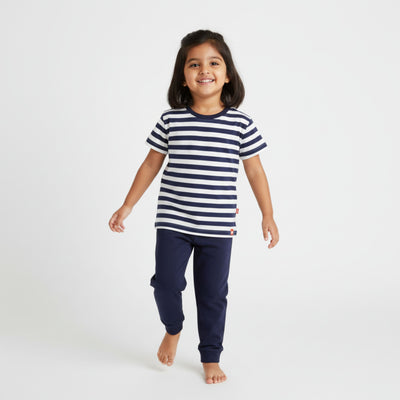 Half Sleeves Unisex Co-ord Set | Blue Stripes