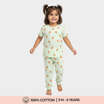 Half Sleeves Unisex Co-ord Set | Orange Bliss