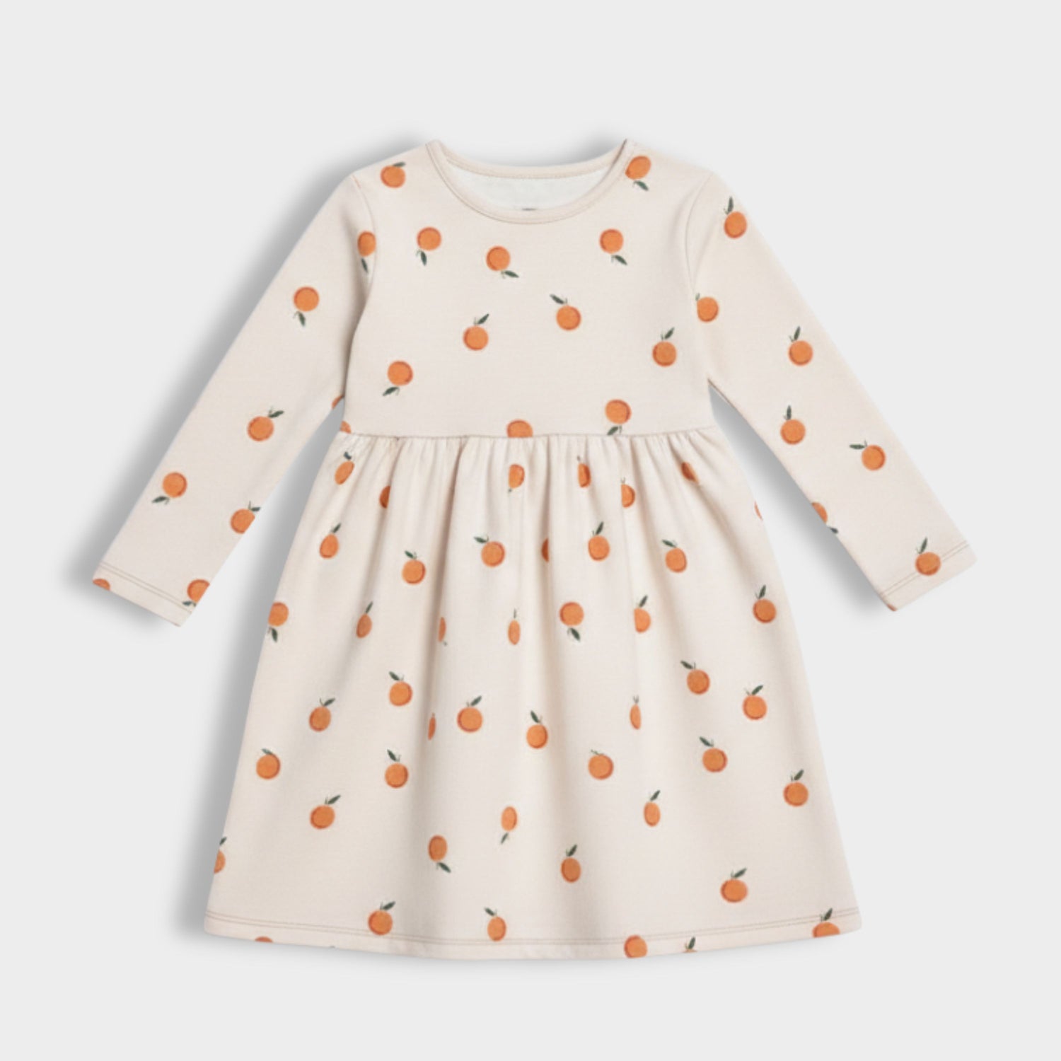Long Sleeves Printed Dress | Orange Heaven