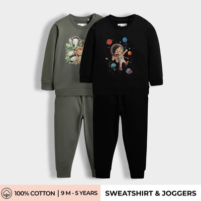 2 Pack Sweatshirt & Joggers | Space Kid , Wild Pals