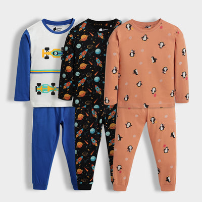 3 Pack Full Sleeves Unisex Co-ord Set | Racing, Comet, Penguin Chill