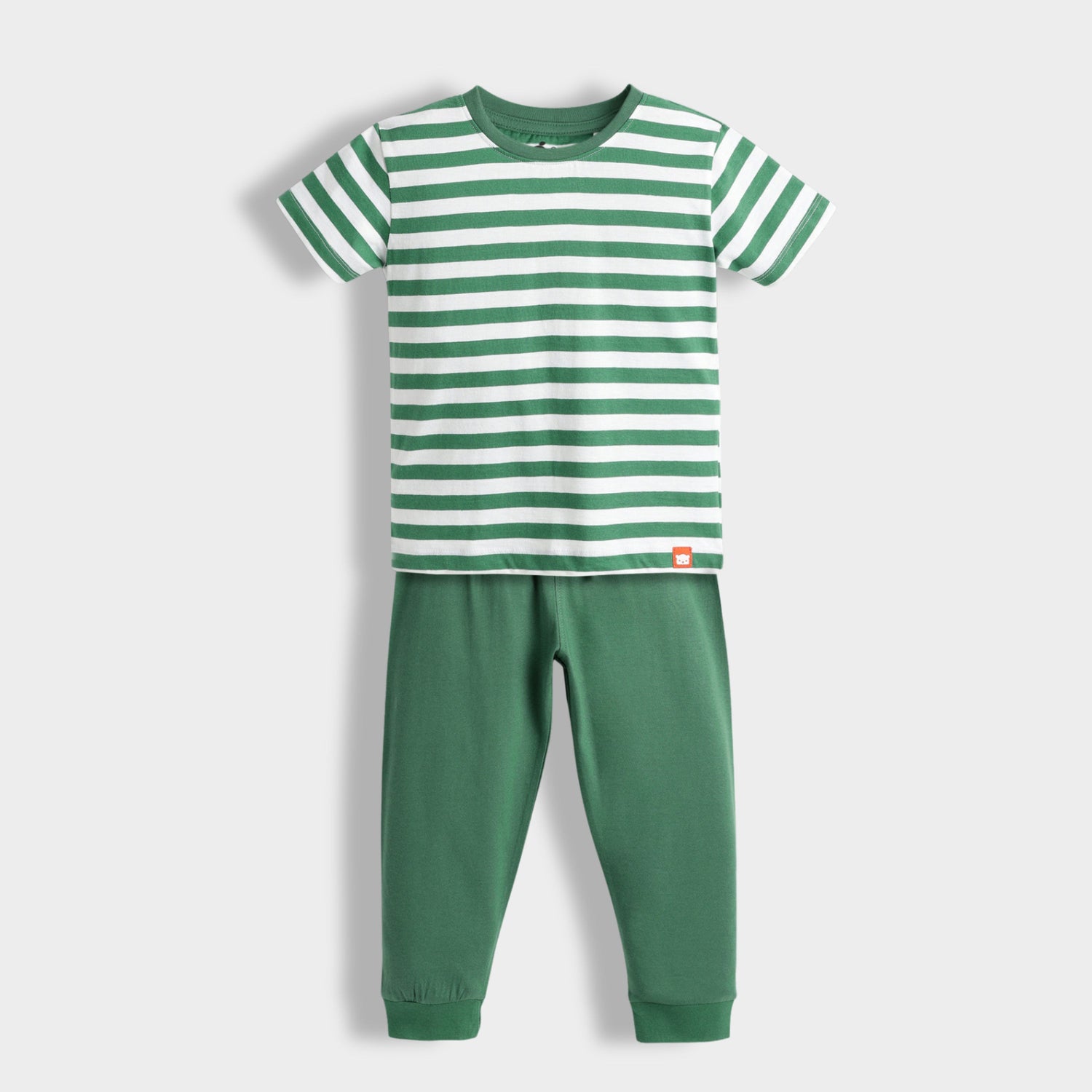 Half Sleeves Unisex Co-ord Set | Green Stripes