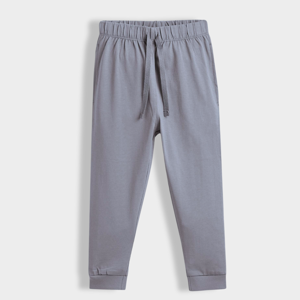 2 Pcs Cotton Joggers | Grey, Blue