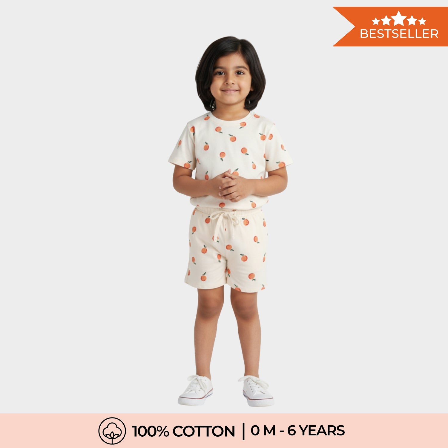 T-Shirt & Shorts Unisex Co-ord Set | Orange Heaven