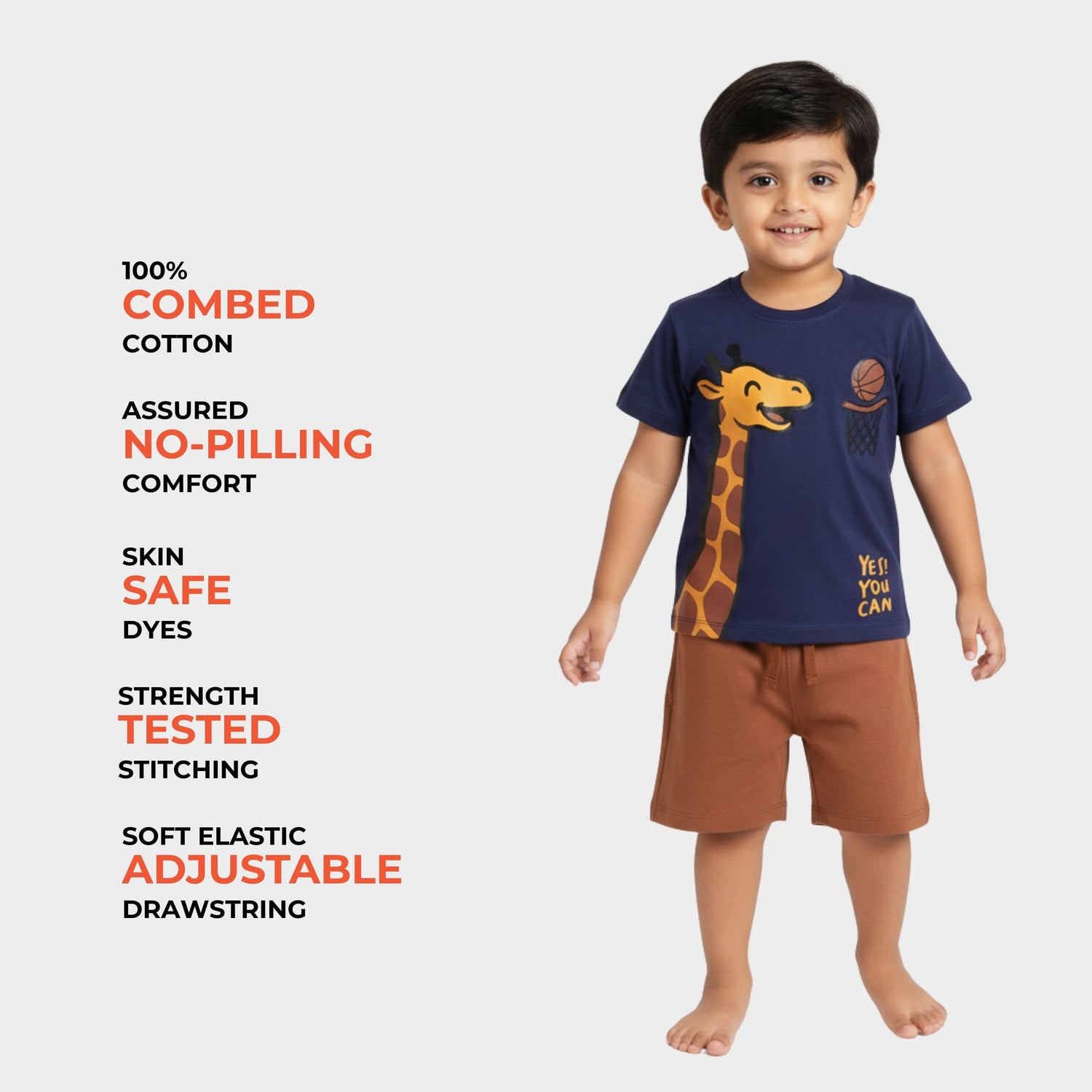 3 Pack T-Shirt & Shorts Unisex Co-ord Set | Korea, Road Trip, Sporty Giraffe