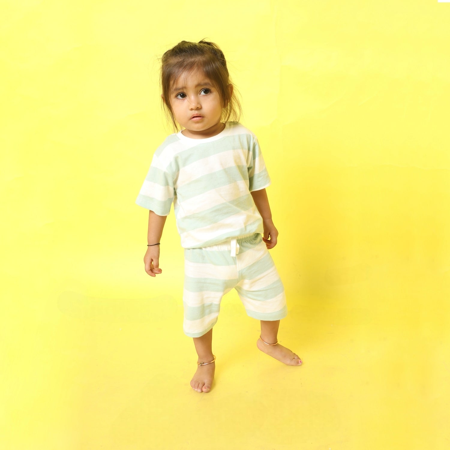 T-Shirt & Shorts Unisex Co-ord Set | Forest Stripes