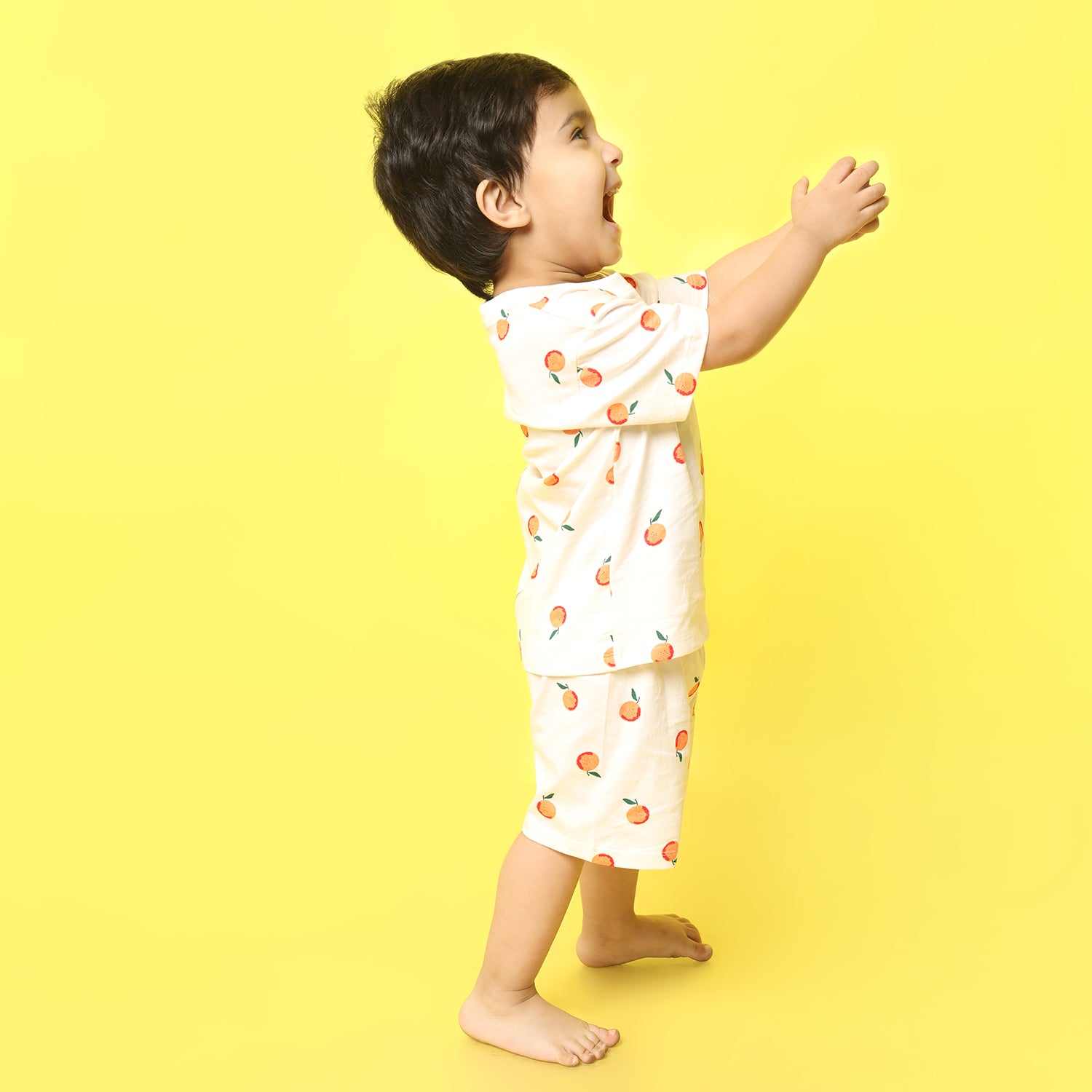 T-Shirt & Shorts Unisex Co-ord Set | Orange Heaven