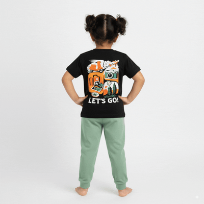 Half Sleeves Unisex T-Shirt & Joggers Set | Tiny Traveller